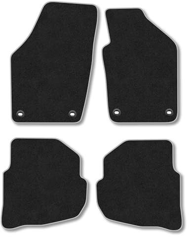 VW Polo (2002-2009) Carpet Car Mats | Grey Edge Trim Tailored Fit Floor Mats Full Coverage Protection Accessories Easy Clean Anti Slip Made in the UK
