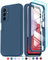 LeYi for Samsung Galaxy A14 4G/5G Case with [2 Pack] Tempered Glass Screen Protector, 360 Full-Body Protective Soft Silicone Bumper Phone Cover for A14 4G/5G Navy Blue
