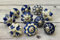 ARTISNO Ceramic Knobs for Cabinets - Set of 10 Decorative Blue and White Round Ceramic Knobs for Home Kitchen Cabinet Drawer | Elegant Handmade Wardrobe and Dresser Pulls