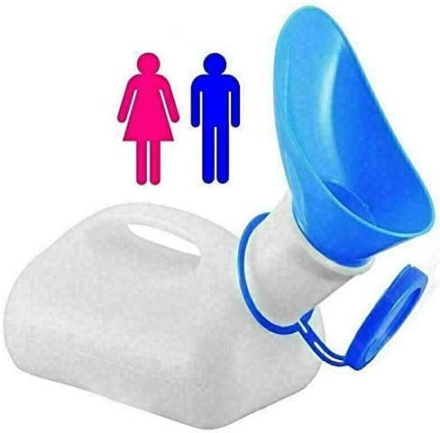 Romaxx Unisex Urinal Pot Portable Mobile Urinal Bottle Travel Car Outdoor Emergency Storage Holder Urinal Collector for Car Travel Camping (White)