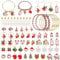 EBANKU 126P Christmas Charms in Gold Enamel Jewelry Making Kit with 14 Ear Hooks, 4 Bracelets, Bells, Jump Rings, Red String for Christmas Necklaces