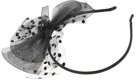 FRCOLOR 80er Haarband 80er-party-spitzen-stirnband Schwarzes Spitzenstirnband Stirnband Mit Spitzenschleife 80er Haarreif Aus Spitze 80er Spitzenstirnband Krawatte Damen Ausgabekarte