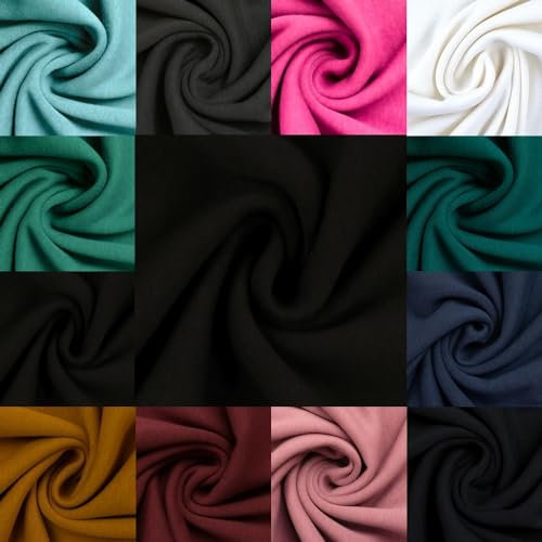 Alpenfleece Kuschelsweat | LIAM | uni | ab 50 cm | Meterware (schwarz)