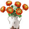 Ariwenic Künstliche Ranunkeln, 51 cm, 6 Stück, einzelner Stiel, künstliche Blumen, Blumenarrangement für Zuhause, Tisch, Festivals, Innen- und Außenbereich, Dekoration (Orange)