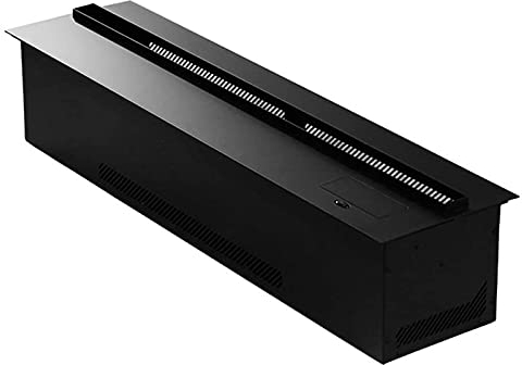 Kamin-TV-Ständer 31,5-Zoll-Einbau-Elektrokamin, 3D-dekorativer Kamin-Sicherheitsschutz, ultradünne Platte, verstellbar, realistisches Flammendesign, Edelstahl-Material, schwarz tischkamin Indoor