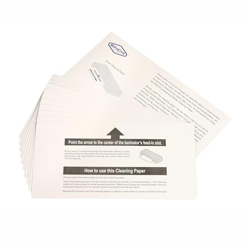 SINCHI Lot de 10 rouleaux de papier de nettoyage pour machine à plastifier de 33 cm, réduisant le risque de bourrage et prolongeant la durée de vie de la machine à plastifier