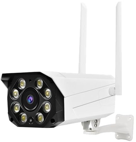 DIYTECH Telecamera IP Sorveglianza 4G / LAN DIY-G550 2Mpx, impermeabile esterno materiale ABS, connessione 4G (scheda SIM non inclusa). Allarme luce bicolore rosso/blu, audio bidirezionale