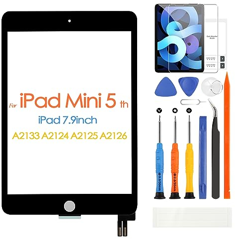 Touch Screen per iPad Mini 5 7.9 2019 5th Generation, Digitizer Touchscreen per iPad 7.9 2019 A2133 A2124 A2126, Schermo tattile Frontale, include Strumenti di Riparazione, Senza Pulsante Home(Nero)