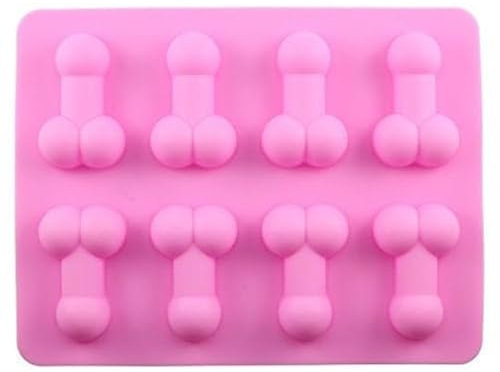 Selecto Bake 8 Cavity Fun Naughty Chocolate Ice Tray Silicone Mould Cake Decoration Bride to be Party, Pink