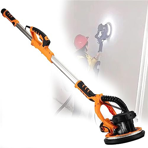 Drywall Sander 110V Electric - Ideal for Drywall, Ceiling, Wall, Floor - 1390w, Extendable Hose, Tilt Up to 90°, 6PCS Sanding Discs