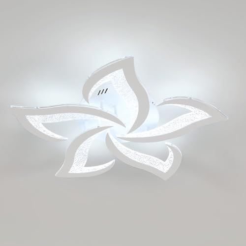 Comely Deckenlampe, LED Deckenleuchte 60W 6750LM, Kaltes Weiß 6500K Moderne Blütenblatt Design für Wohnzimmer Küche Schlafzimmer Esszimmer, Dia 60cm