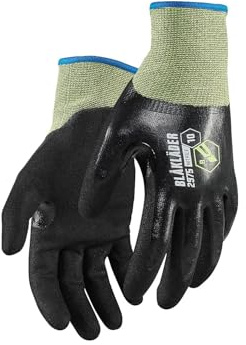 BLAKLADER Lot de 6 paires - Gants de protection en nitrile résistants à la coupure B 2975 - Noir 7 - Gants de travail