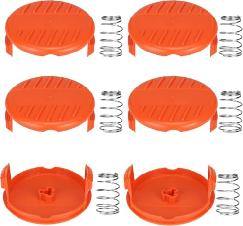 Yweller Lot de 12 couvercles de bobine RC-100-P A6481 A6485 pour coupe-bordure sans fil Black + Decker STC1840EPC, STC1820, ST5530, GLC3000 (6 couvercles de bobine + 6 pièces ressort)