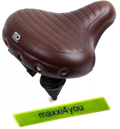 Selle Orient Premium Fahrradsattel Relax Vintage in Braun inkl. maxxi4you Reflexband