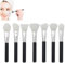 Hinapan Set di 7 pennelli in silicone per maschere facciali, trucco, resina UV e resina epossidica, morbidi applicatori per crema, prodotti liquidi e artigianato