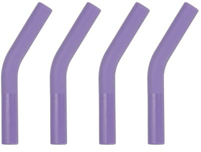 sourcing map 4Pcs Silicone Straw Tips, Silicone Straw Elbows Tip, Soft Reusable Metal Straw Covers Fit for 8mm/0.31 OD Stainless Steel Straws, Purple