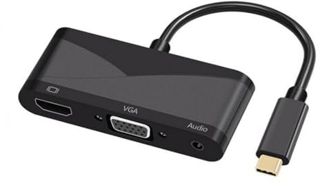 QUMIIRITY Adattatore Usb-c Vga Con Supporto Audio Cavo Convertitore in Alluminio Resistente Compatto e Portatile Per Pc e Laptop