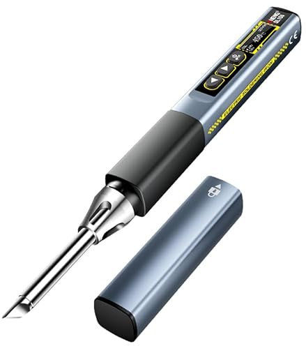 Mini set per saldatore, batteria professionale da 96 W, con display digitale, temperatura regolabile da 100 a 450 °C, riscaldamento rapido da 8 secondi, porta di ricarica di tipo C, compatta e leggera