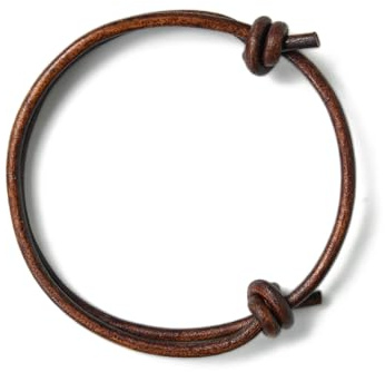 GENIQUE 3mm Genuine Leather Bracelet for Men - Adjustable Mens Leather Bracelet, Brown String Bracelet (Sliding Knot Antique Brown)