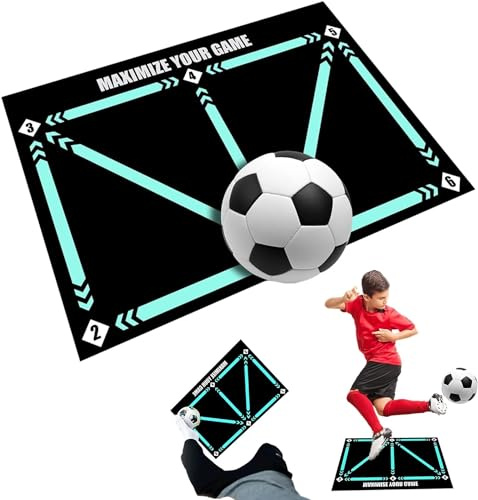 2026 Neu Fußball Schritt Trainingsmatte, Fußball Trainingsmatte, Sportmatte Leise, Rutschfeste, Stoßdämpfende Trainingsmatte, Fußball-Fußmatte, Eckfeld-Trainingsmatte
