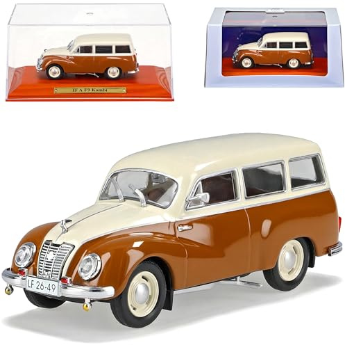 Generisch IFA F9 Kombi Weiss Braun 1/43 Modell Auto