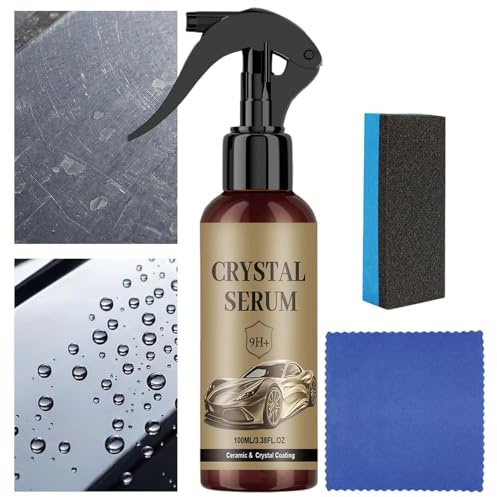 Qxcmuan Kit De Revêtement Céramique Automobile - Spray Détaillant Protection Peinture 100 ml - Spray de Revêtement Auto avec Éponge et Chiffon - Pour Atelier Détailing Entretien Garage SUV Camion