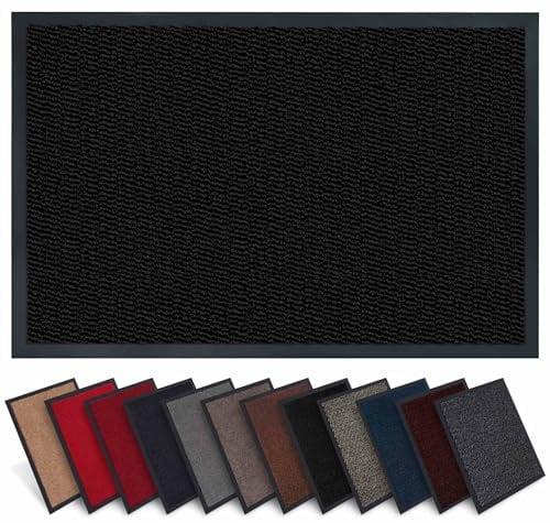 Carpet Diem Fußmatte Anthrazit-Schwarz-Dunkel, 90x150 cm, Schmutzfangmatte | Fußmatte Eingangsbereich, Innen & außen, rutschfeste Türmatte, Schmutzfang Teppich für Haustür, Fußabtreter Qualität aus EU