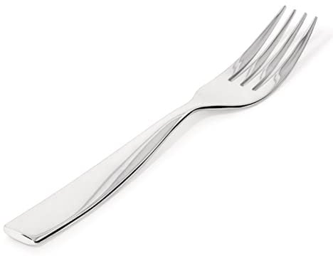 Alessi Forchette Da Dessert In Acciaio Inox Con Decorazione In Rilievo, Argento, Set Di 6, 17.00 x 1.00 x 3.00 cm
