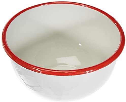 Ibili 908316 Bol, Porcelaine, Blanc/Rouge, 16 x 16 x 9 cm