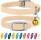 CollarDirect Collier pour Chat en Cuir de Sécurité avec Sangle Elastique, Cloche - pour Chaton - Noir, Bleu, Rouge, Orange, Vert Lime, Beige (15-18 cm)