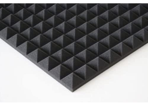 Pyramiden Schaumstoff Akustik Dämmung Akustikschaumstoff Noppenschaum 99 x 49 x 4cm Anthrazit Schwarz