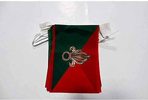 AZ FLAG Guirnalda 6 Metros 20 Banderas La Legión Extranjera Francesa 21x15 cm - Bandera Ejército Francés 15 x 21 Cm - Banderines