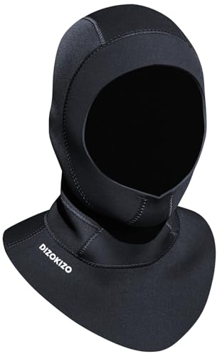 Dizokizo Cagoule de Plongée 3mm en Néoprène Thermique pour Hommes et Femmes, Bonnet de Combinaison pour Kayak, Plongée en Apnée, Voile et Sports Nautiques avec Ventilation (XL)