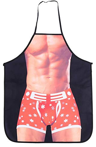 Mann Küchenschürze, Lustige Sexy Frauenschürze 3D-Kochschürze sexy Mann Frau Schürze kreative Kochschürzen für Freund Geschenke Spaß Party Küche Gag (Gym Man)