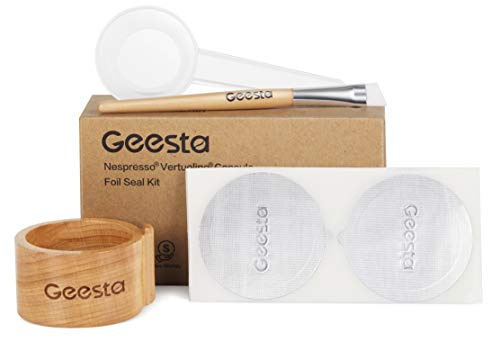 GEESTA, benutzerfreundliches Aluminiumfolien-Dichtungs-Set, kompatibel mit Nespresso-Vertuoline-Kapseln