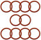 Othmro O-Ringe, 53 mm x 2,4 mm, rote Silikon-Dichtungen, Unterlegscheiben, Tüllen, 10 Stück