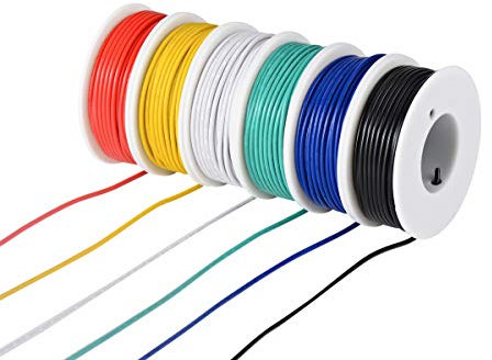 TUOFENG 22AWG Kit de cables eléctricos de PVC de 9 metros Cable trenzado Kit de cables trenzados de calibre 22