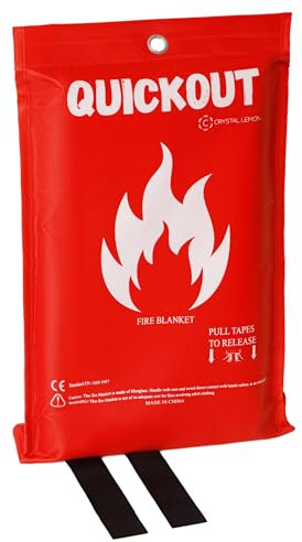 C CRYSTAL LEMON Manta de Fuego para Cocina, Manta de extinción de Incendios, Manta de Emergencia, Cubierta de Seguridad de Supervivencia de Emergencia para Cocina, Manta de Fibra de Vidrio de 39 x 39