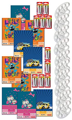 Herlitz Deckweiß, 2 Tuben a 7.5 ml (10x 2 Tuben Deckweiß + 10 Mischpaletten + 10 Malblöcke)