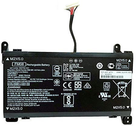 7xinbox 14.6V 83,22Wh FM08 922752-421 922976-855 HQ-TRE HSTNN-LB8A TPN-Q195 Laptop Akku Ersatz für HP Omen 17T-AN100 17-AN014NG 17-AN001LA 17-AN001CA 12 Kabel
