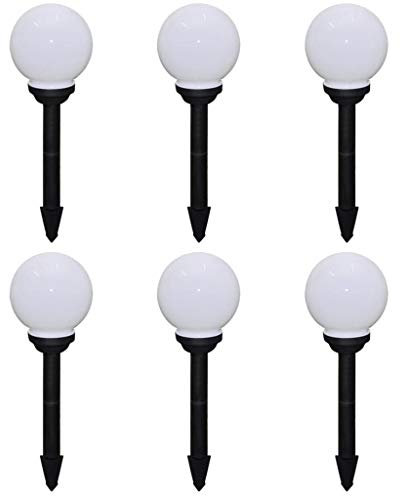Tidyard 6 TLG.LED Solarlampen-Set 20 cm mit Erdspieß,Solar-Leuchten sind perfekt für Ihren Garten, Terrasse, Hof, Balkon,LED Solar-Kugelleuchte LED-Solarleuchten,Stromquelle: Sonnenenergie