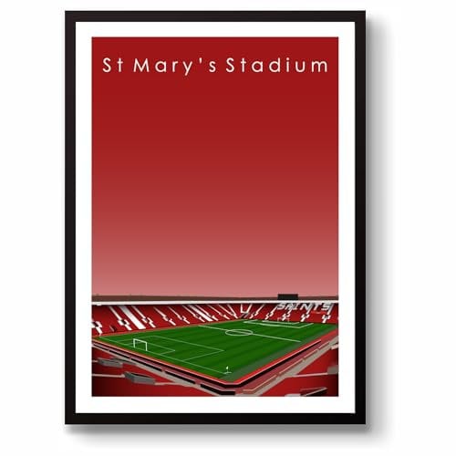 GroundDesigns SOUTHAMPTON FC Football Gift ST MARY'S Stadium Art Print