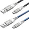 Fasgear Câble USB C de 5 m pour manette PS5, lot de 2 câbles en nylon à charge rapide USB 2.0 de type C de 5 m tressés compatibles pour Galaxy S10 Plus/S20 Ultra, Pixel 4 XL (5 m, Noir&Bleu)