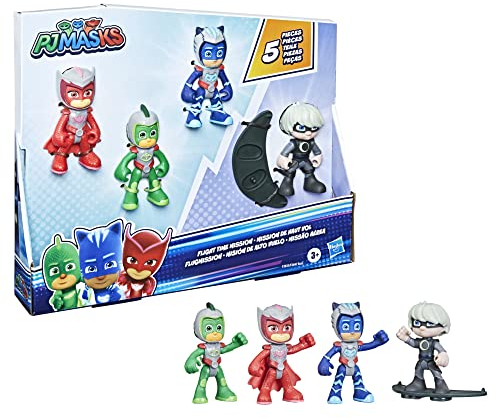 PJ Masks Flugmission Action-Figurenset, Vorschulspielzeug für Kinder ab 3 Jahren, 4 Figuren und 1 Accessoire, F2835