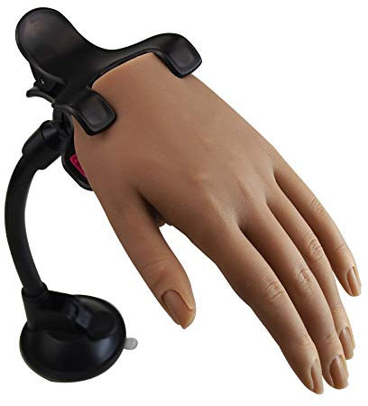 XMASIR Main d'Entrainement Manucure, Ajustable Silicone Flexible Main De Pratique Faux Ongle Main Entrainement,pour Domicile Magasin de Manucure main d entrainement pour ongle (main gauches)