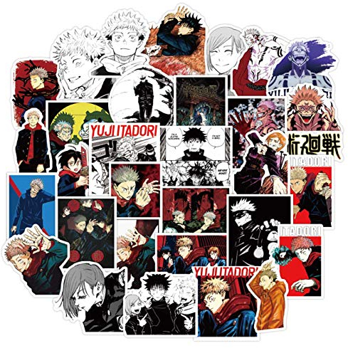 ALTcompluser 50 Stück Jujutsu Kaisen Aufkleber, Japan Anime Ryomensukuna Aufkleber DIY Dekoration Laptop Snowboard Telefon Wasserflasche Gepäck für Erwachsene Mädchen Jungen (Multi-10)