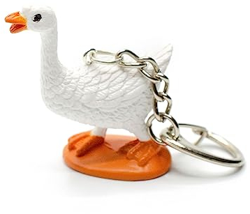 Miniblings Gans Schlüsselanhänger Ente Gänse Gänserich Vogel Tier Bauernhof weiß - Handmade Modeschmuck I I Anhänger Schlüsselring Schlüsselband Keyring