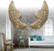 Fetcoi Große Metall-Engelsflügel Wanddekoration, Engelsflügel Wandskulptur Kunst, Wandbehang für Zuhause Schlafzimmer Wohnzimmer Garten und Büro 38cm x 100cm (Gold)