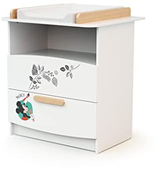 AT4 – DISNEY Doodle Zoo Mickey Wickelkommode in Weiß und Buche
