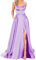 dinavian Spaghettiträger, Seidensatin, formelles Maxi-Abschlussballkleid, Brautjungfer, Hochzeitskleid, Flieder, 44